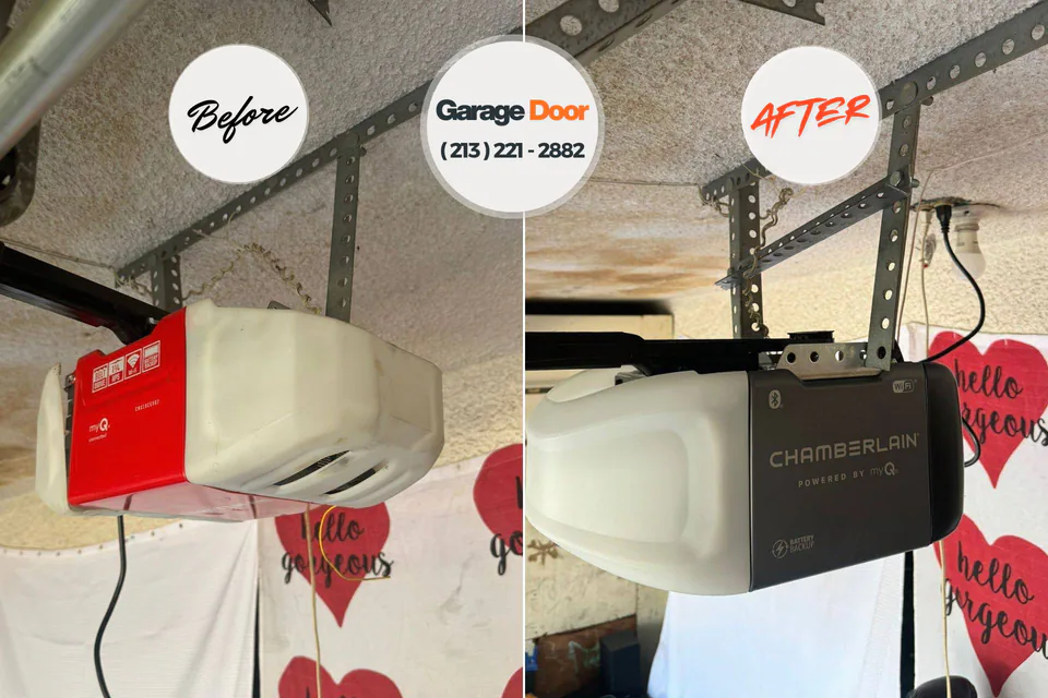 Before and after: garage door repair Monmouth, IL